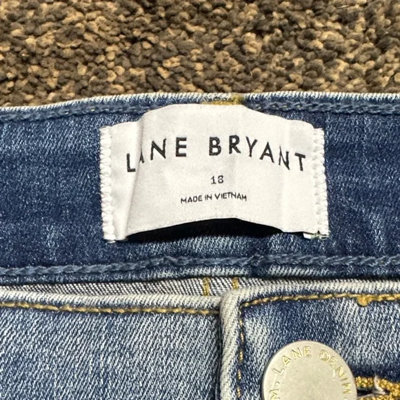 Lane Bryant Mid Rise Signature Fit Straight 18 Jeans Plus 18W Like New Bling - Picture 7 of 10